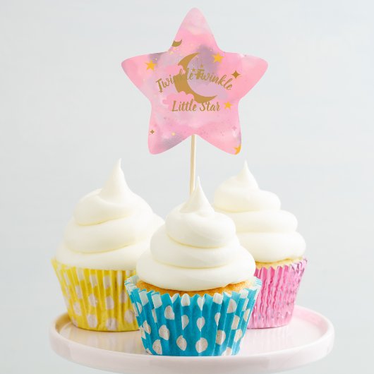 Twinkle Twinkle Little Star Cupcake Toppers Ster Sticker