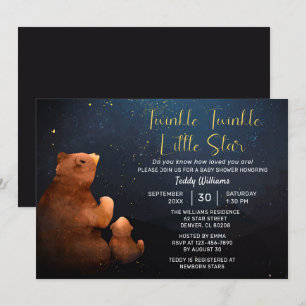 Twinkle Twinkle Little Star Cute Beer Baby shower Kaart