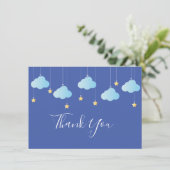 Twinkle Twinkle Little Star Dank Je Blauwe Bedankkaart (Staand voorkant)