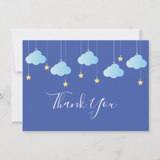 Twinkle Twinkle Little Star Dank Je Blauwe Bedankkaart (Voorkant)