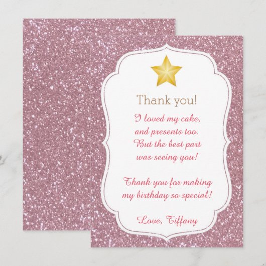 Twinkle Twinkle Little Star Dank je wel Bedankkaart (Voorkant / Achterkant)