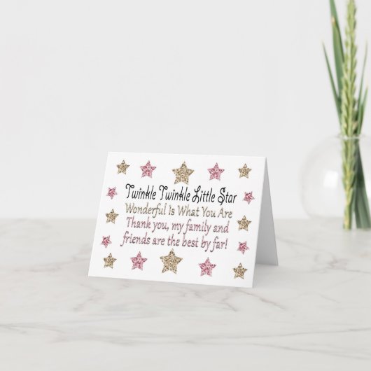 Twinkle Twinkle Little Star Dank u kaarten (Voorkant)