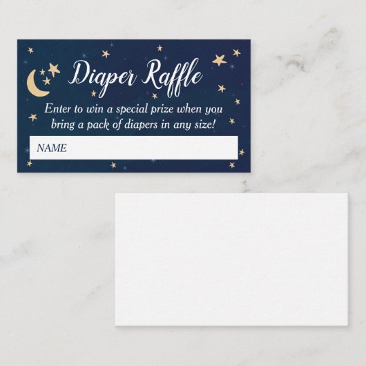 Twinkle Twinkle Little Star Diaper Raffle Informatiekaartje (Voorkant / Achterkant)