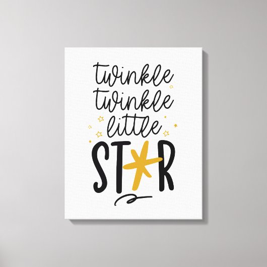 Twinkle Twinkle Little Star Doodle Canvas Afdruk (Voorkant)
