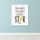 Twinkle Twinkle Little Star Doodle Canvas Afdruk (Insitu (Houten vloer))