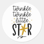 Twinkle Twinkle Little Star Doodle Ronde Sticker (Voorkant)