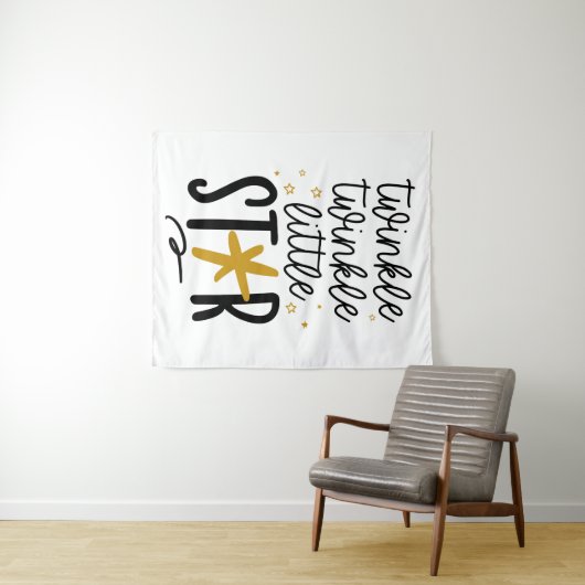 Twinkle Twinkle Little Star Doodle Wandkleed (In Situ (horizontaal))