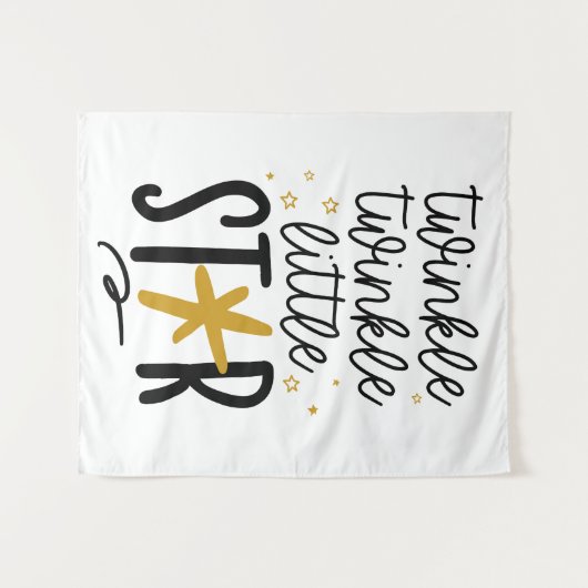 Twinkle Twinkle Little Star Doodle Wandkleed (Voorkant (horizontaal))