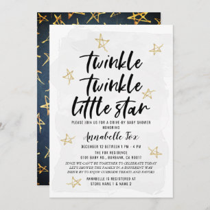 Twinkle Twinkle Little Star Drive-by Baby shower Kaart