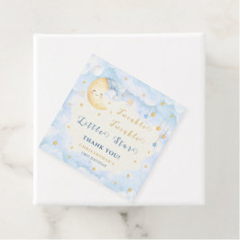 Twinkle Twinkle Little Star Eerste Verjaardag Blau Bedankjes Labels