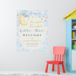 Twinkle Twinkle Little Star Eerste Verjaardag Blau Poster