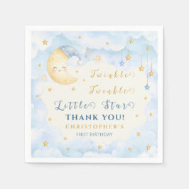 Twinkle Twinkle Little Star Eerste Verjaardag Blau Servet
