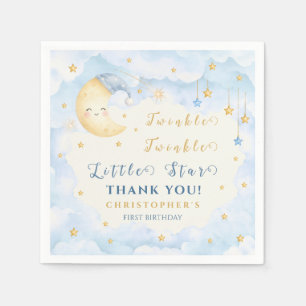 Twinkle Twinkle Little Star Eerste Verjaardag Blau Servet
