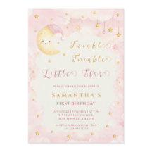 Twinkle Twinkle Little Star Eerste Verjaardag Roze