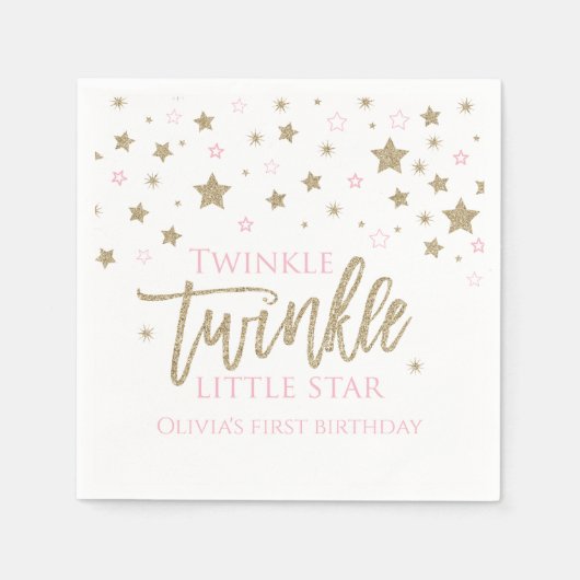 Twinkle Twinkle Little Star eerste verjaardag serv Servet (Voorkant)