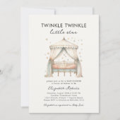 Twinkle Twinkle Little Star Elegant Baby shower Kaart (Voorkant)