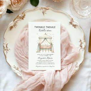 Twinkle Twinkle Little Star Elegant Baby shower Kaart