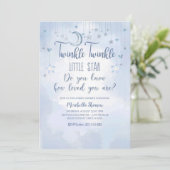 Twinkle Twinkle Little Star en Moon Baby shower Kaart (Staand voorkant)