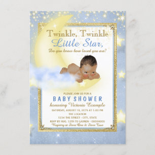Twinkle Twinkle Little Star Ethnic Boy Baby shower Kaart