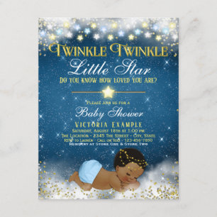 Twinkle Twinkle Little Star Ethnic Boy Baby shower Kaart