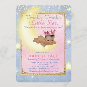 Twinkle Twinkle Little Star Ethnic Girl Shower Kaart
