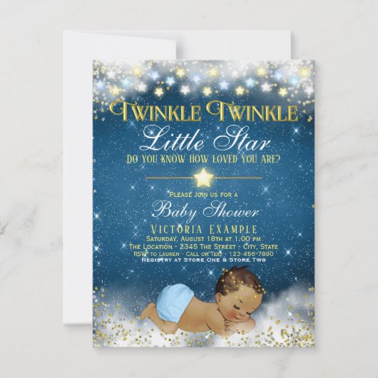 Twinkle Twinkle Little Star Etnische Baby Boy Douc Kaart (Voorkant)