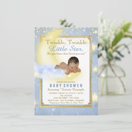 Twinkle Twinkle Little Star Etnische Jongen Baby s Kaart (Staand voorkant)