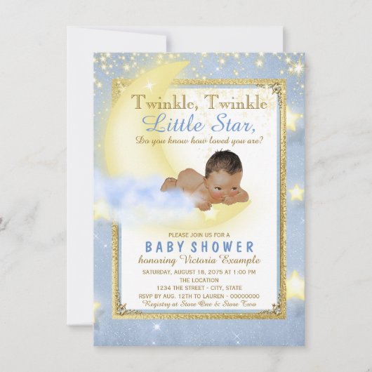 Twinkle Twinkle Little Star Etnische Jongen Baby s Kaart (Voorkant)