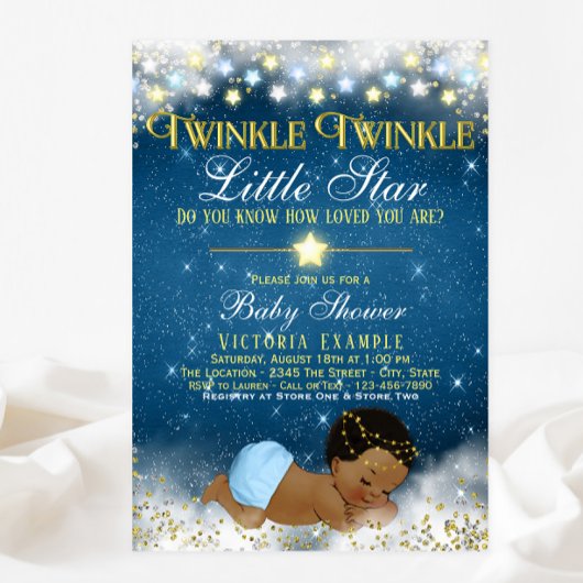 Twinkle Twinkle Little Star Etnische Jongen Baby s Kaart