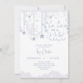 Twinkle Twinkle Little Star Fairy Blue Baby shower Kaart (Voorkant)