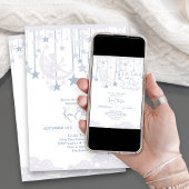 Twinkle Twinkle Little Star Fairy Blue Baby shower Kaart