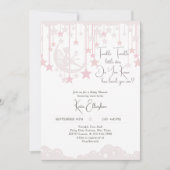 Twinkle Twinkle Little Star Fairy Roze Baby shower Kaart (Voorkant)