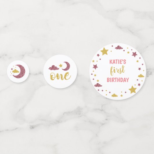 Twinkle Twinkle Little Star First Birthday Confetti (Voorkanten)