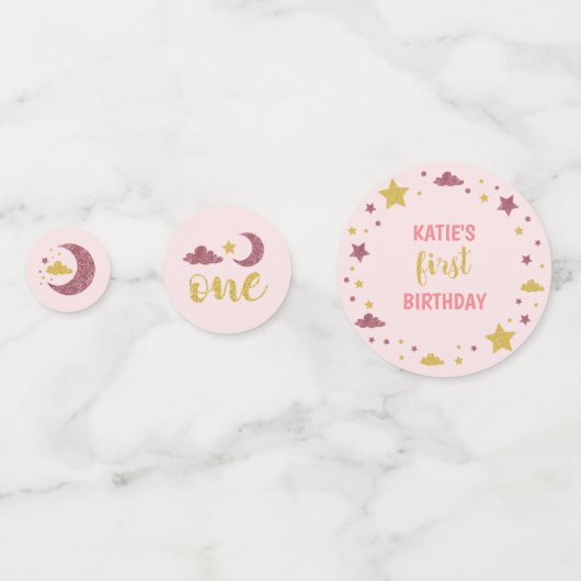 Twinkle Twinkle Little Star First Birthday Confetti (Voorkanten)