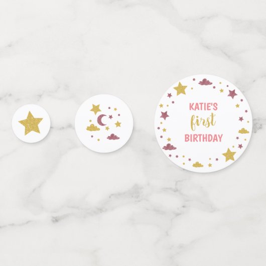 Twinkle Twinkle Little Star First Birthday Confetti (Achterkanten)