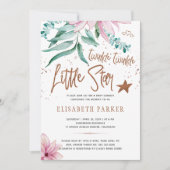 Twinkle twinkle little star floral baby shower kaart (Voorkant)
