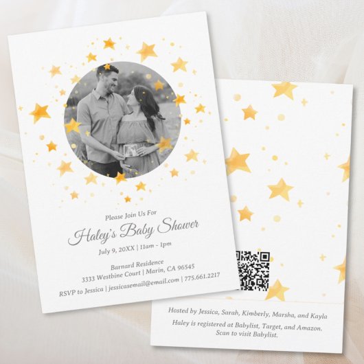 Twinkle Twinkle Little Star Foto Baby Shower Kaart