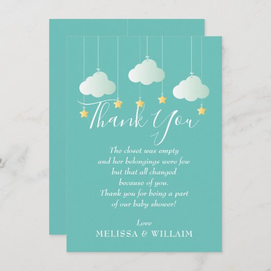 Twinkle Twinkle Little Star Gedicht Bedankkaart (Voorkant / Achterkant)