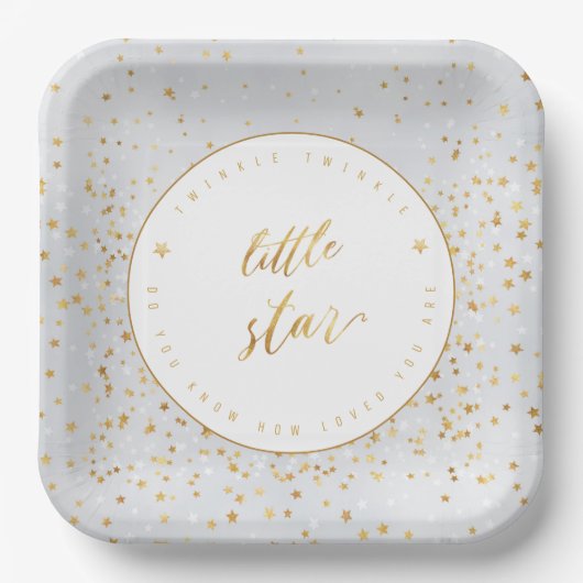 Twinkle Twinkle Little Star Gender Neutral Papieren Bordje (Voorkant)
