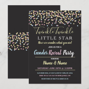 Twinkle Twinkle Little Star Gender onthult Invite Kaart
