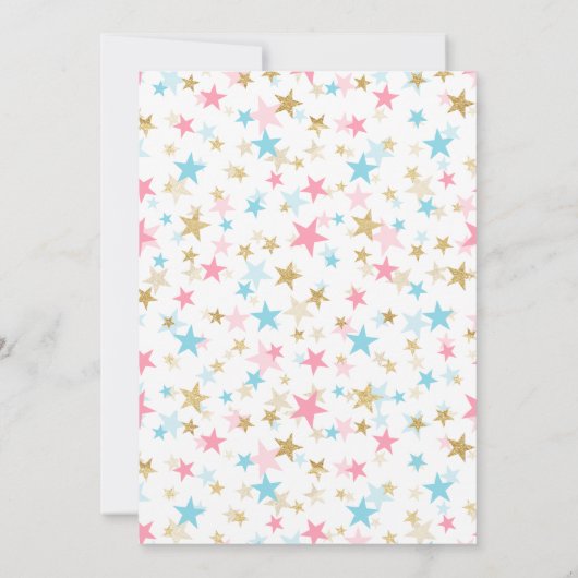 Twinkle Twinkle Little Star Gender onthult Invite Kaart (Achterkant)