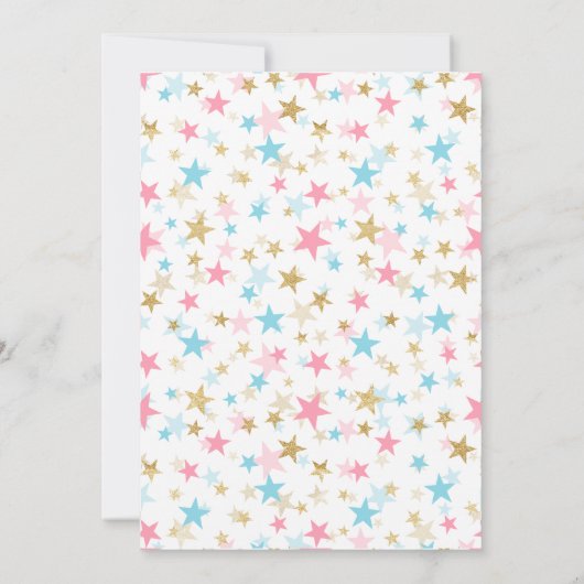 Twinkle Twinkle Little Star Gender onthult Invite Kaart (Achterkant)