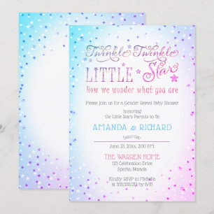 Twinkle Twinkle Little Star Gender Reeft Shower Kaart
