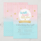 Twinkle Twinkle Little Star Gender Reeft Shower Kaart (Voorkant / Achterkant)