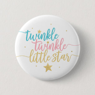 Twinkle Twinkle Little Star Gender Reeft Shower Ronde Button 5,7 Cm