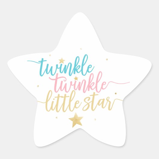 Twinkle Twinkle Little Star Gender Reeft Shower Ster Sticker (Voorkant)