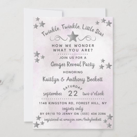 Twinkle Twinkle Little Star Gender Reopenbaart zic Kaart (Voorkant)