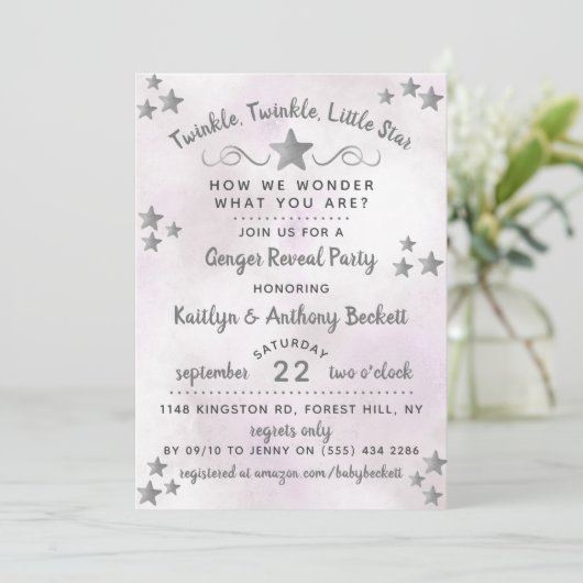 Twinkle Twinkle Little Star Gender Reopenbaart zic Kaart (Staand voorkant)