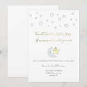 Twinkle Twinkle Little Star - Gender Reveal Invite Kaart (Voorkant / Achterkant)