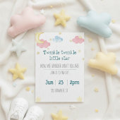 twinkle twinkle little star gender reveal invite kaart